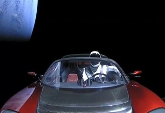 Tesla Roadster no espaço (divulgação)