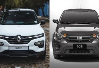 Fiat Mobi 2022 vs. Renault Kwid 2023 [divulgação]