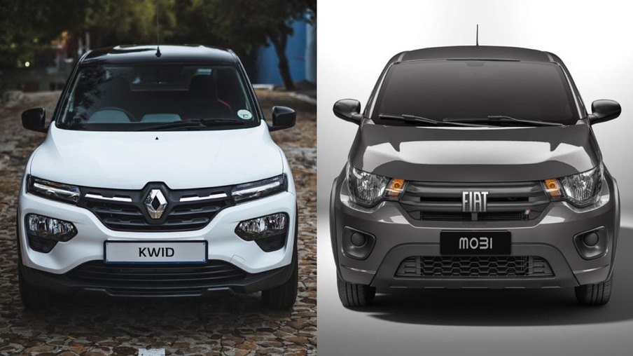 Fiat Mobi 2022 vs. Renault Kwid 2023 [divulgação]