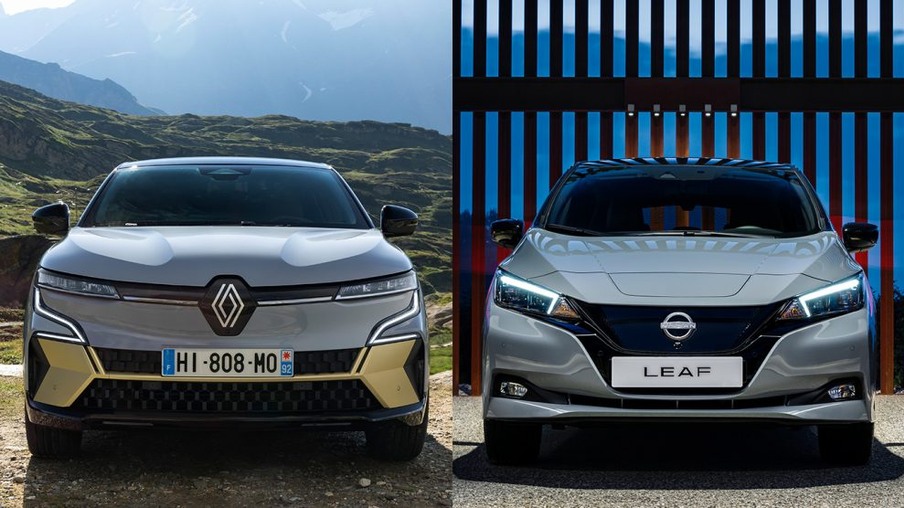 Renault Mégane e Nissan Leaf [divulgação]