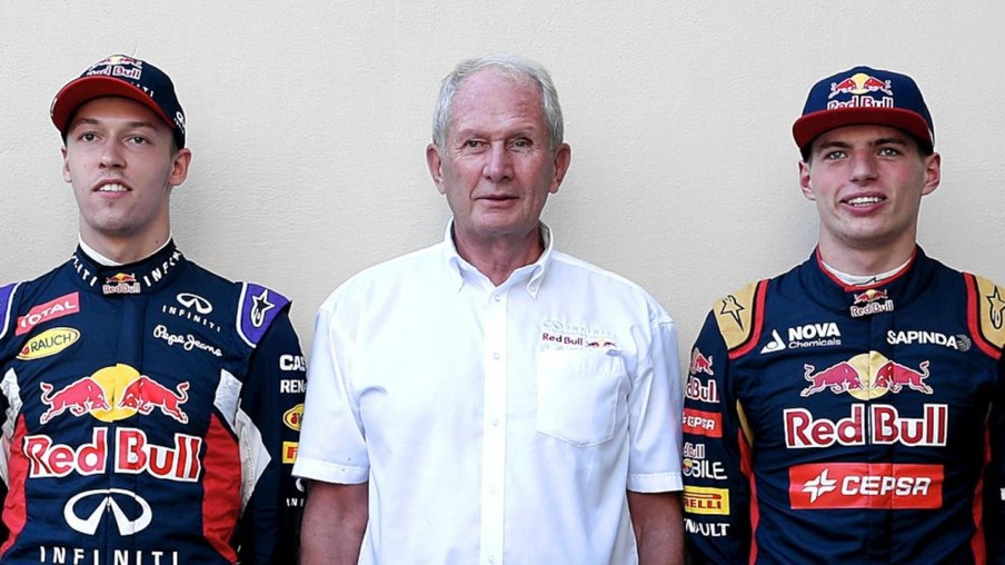 Kvyat e Verstappen na Red Bull em 2016 [reprodução]