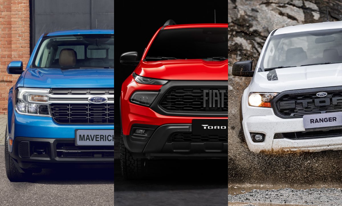 Ford Maverick vs. Fiat Toro vs. Ford Ranger [divulgação]