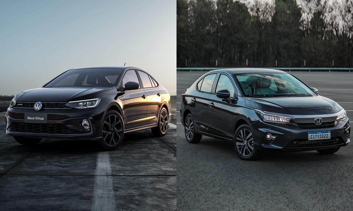 Volkswagen Virtus Exclusive e Honda City Touring [divulgação]