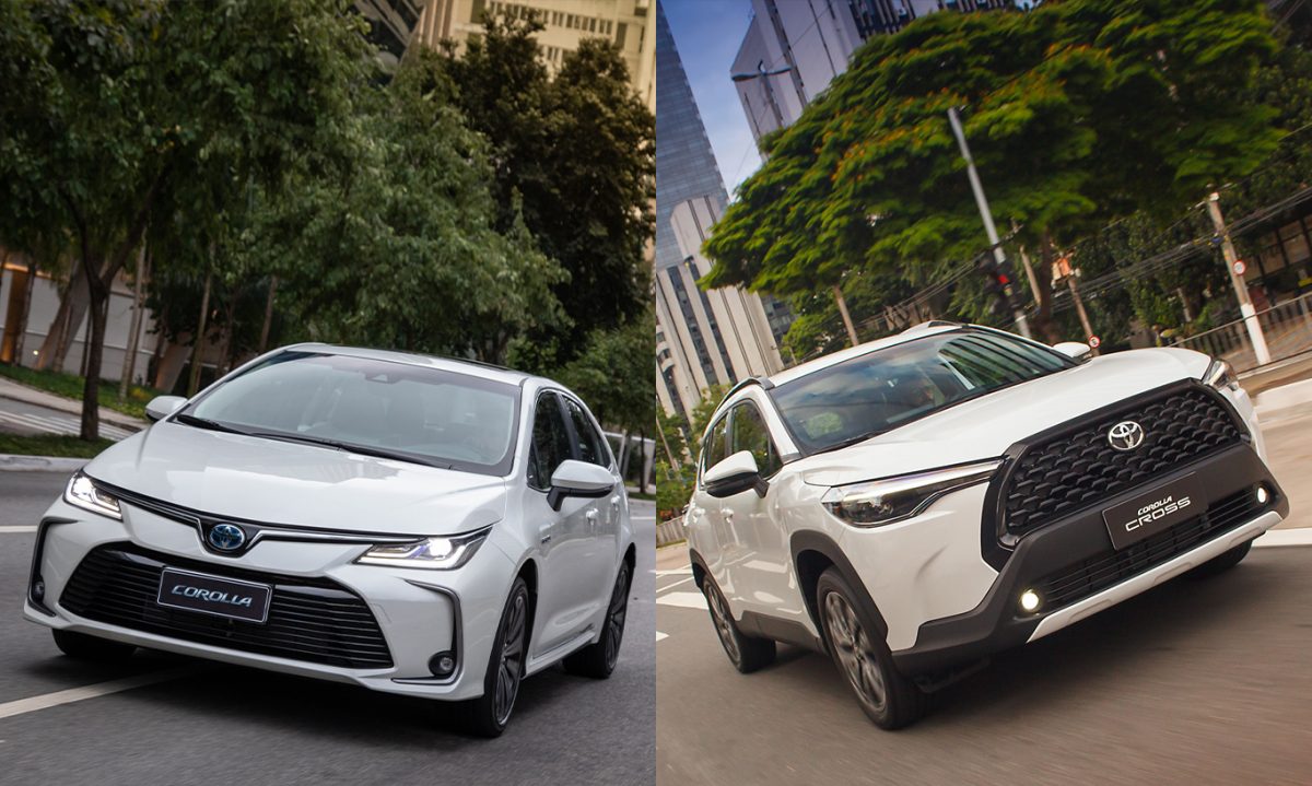 Toyota Corolla e Corolla Cross [divulgação]