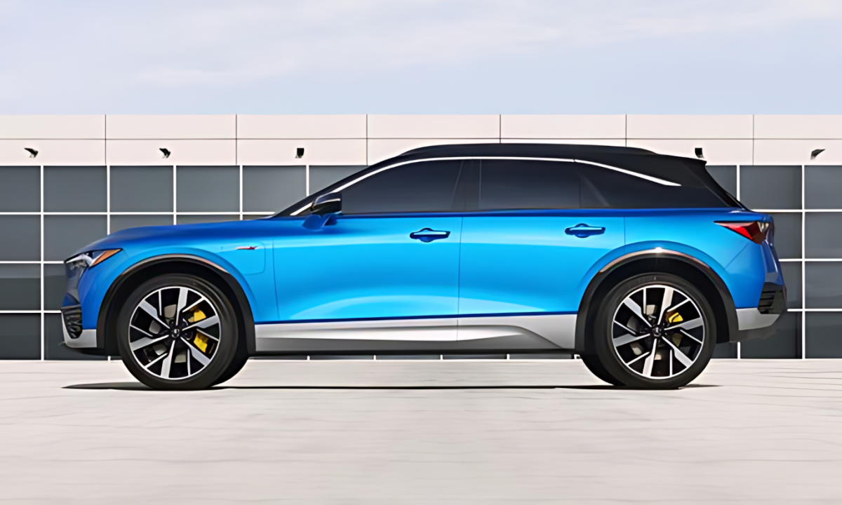 Acura ZDX azul parado de lateral