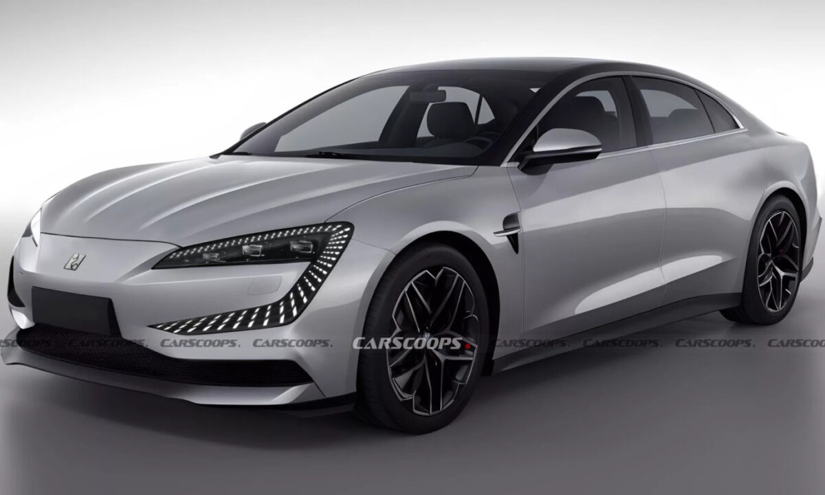 Projeção do BYD YangWang U6 [reprodução/CarScoops]