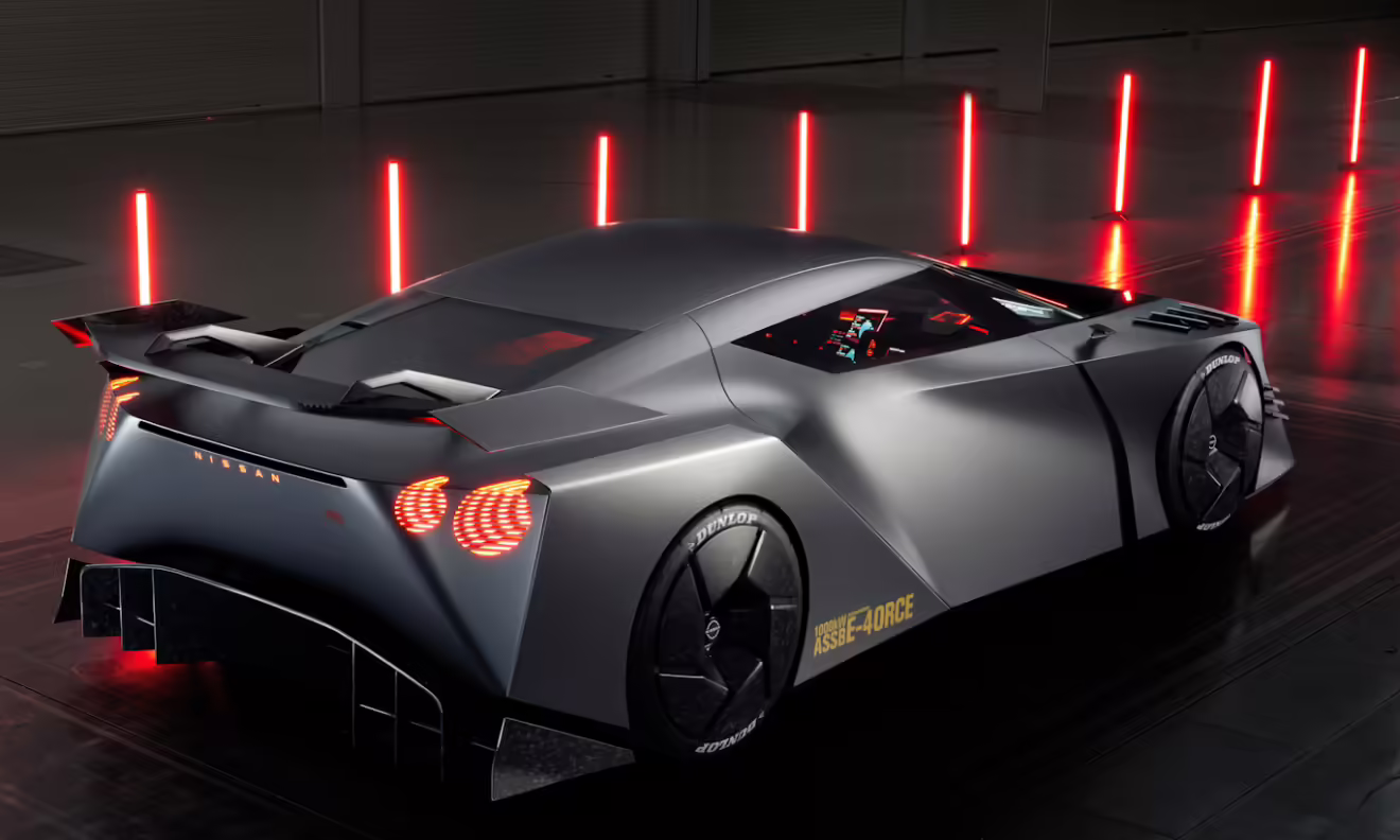 Conceito Nissan Hyper Force de 2023 parado de traseira 