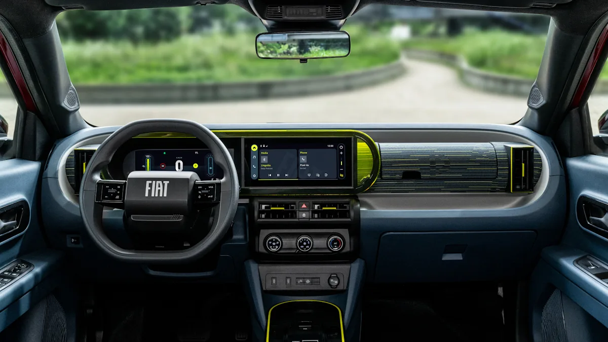 interior do novo Fiat Grande Panda, que se chamará novo Argo no Brasil