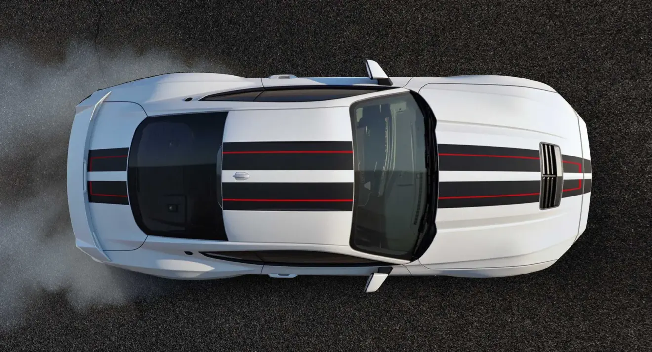 Ford Mustang GT Performance branco visto do alto