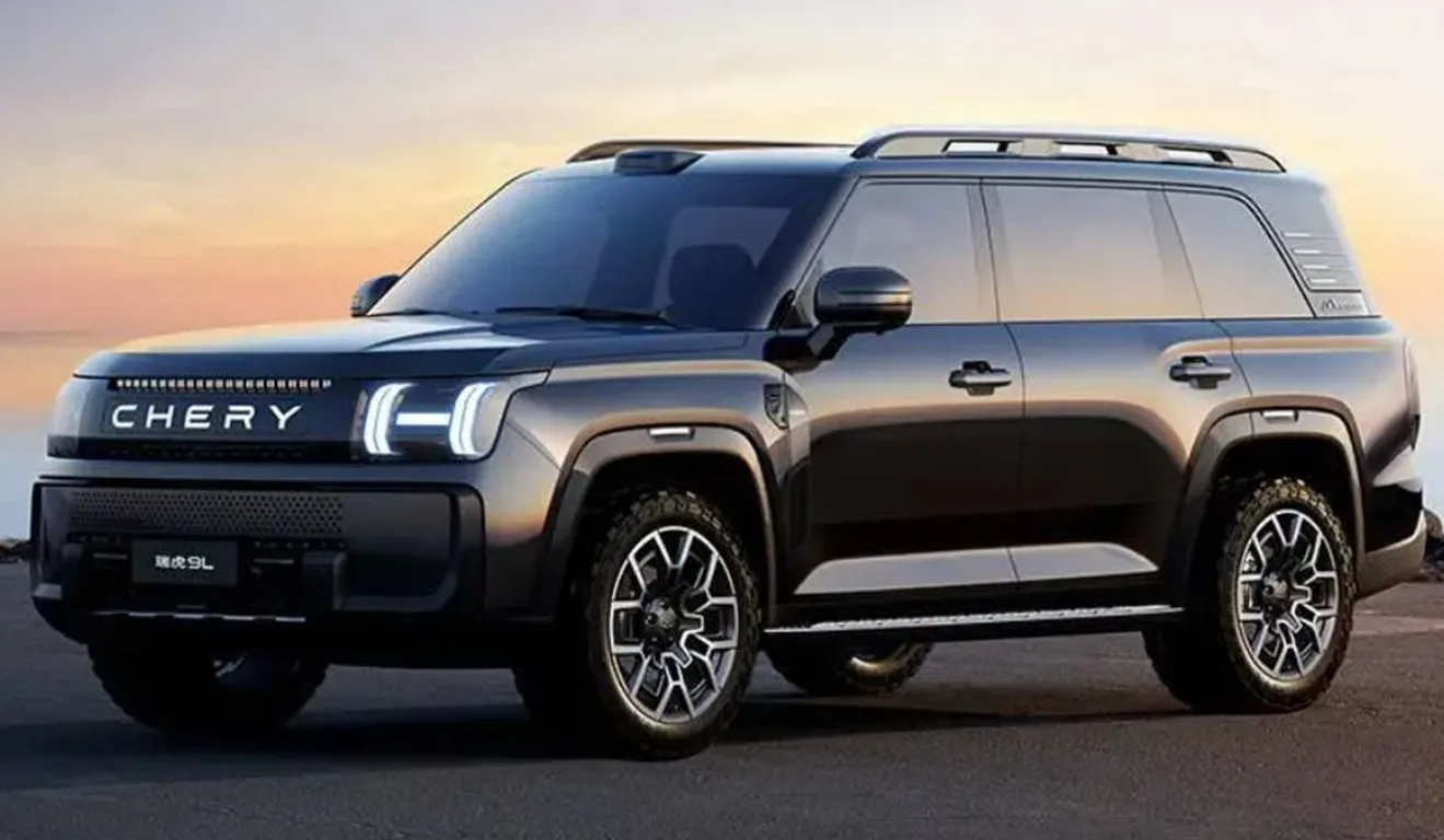 Imagem mostra frente do Novo Chery Tiggo 9L - Chery apresenta mais de 50 carros em Salão de Xangai