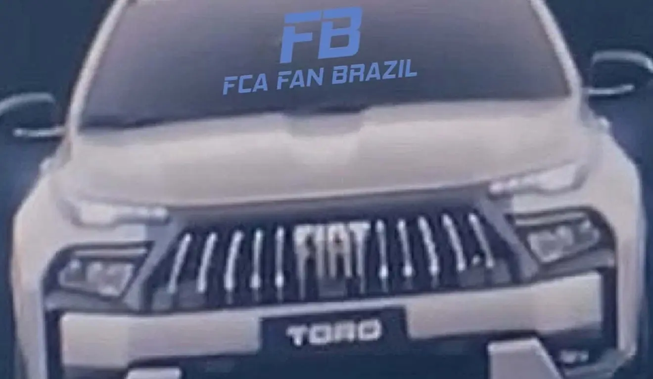 Imagem vazada da nova Fiat Toro 2027 de frente