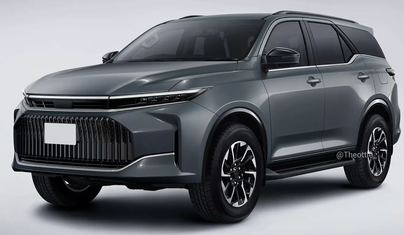 Imagem mostra projeção da nova geração do Toyota SW4 2027