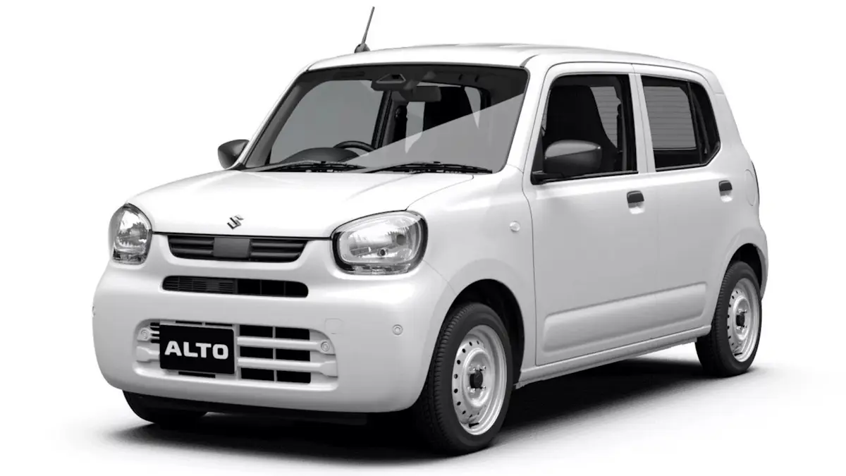 Suzuki Alto 2025 branco em um fundo branco