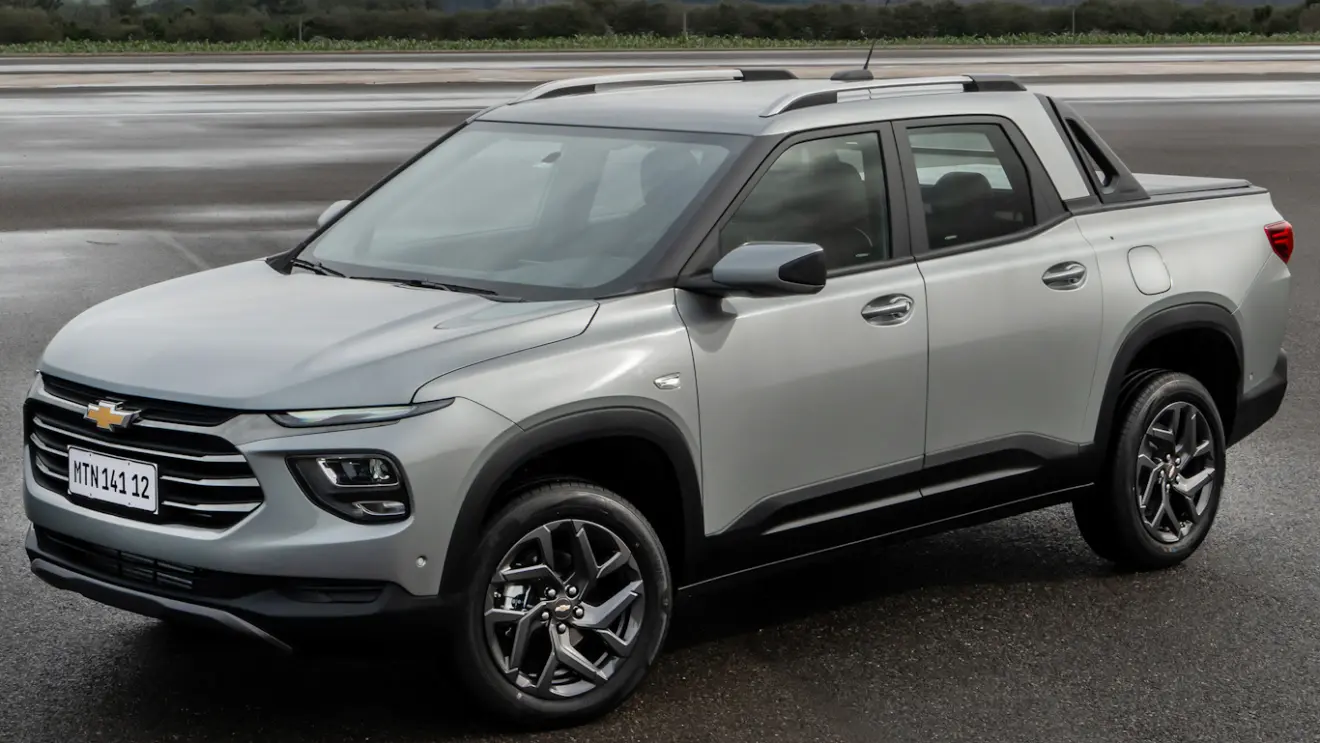 Chevrolet Montana Premier 2026 cinza vista de lado