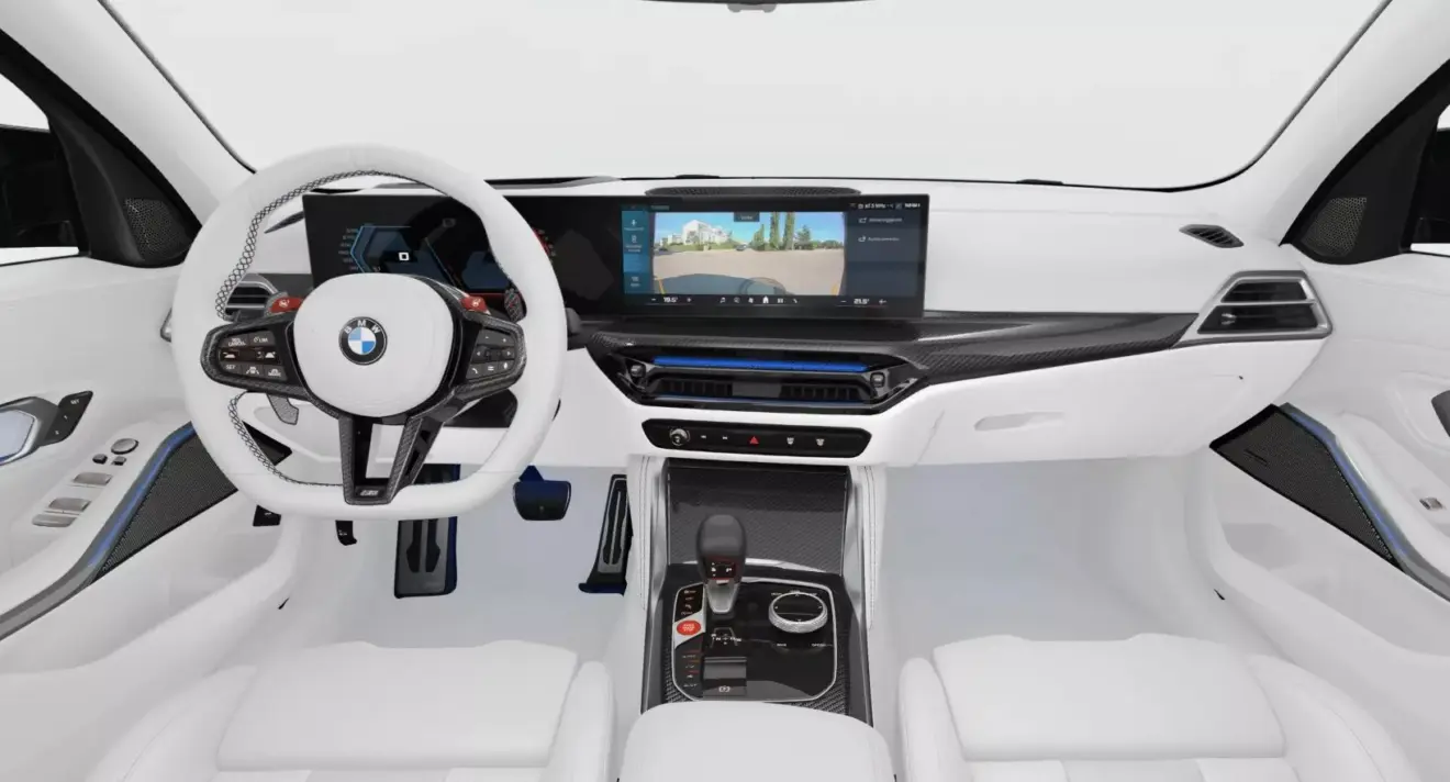 Interior totalmente branco do BMW M3 Touring