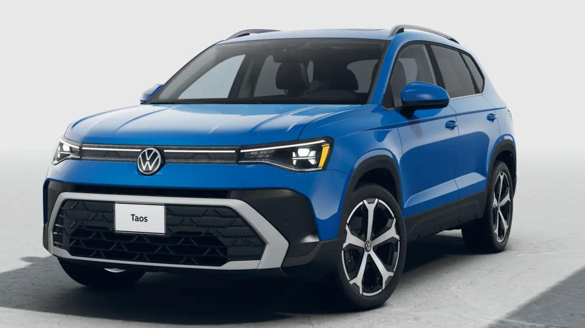 Volkswagen Taos 2026 azul de frente