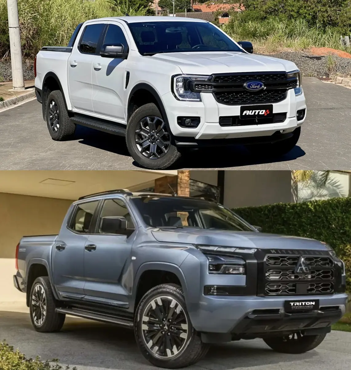 montagem com Ford Ranger Black e Mitsubishi Triton Tarmac