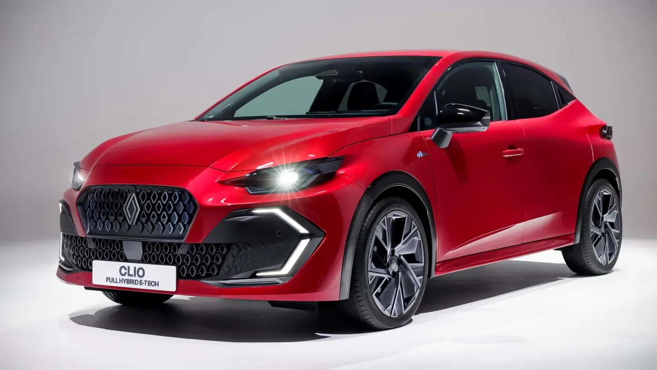 Renault Clio 2026 de sexta geração vermelho estático