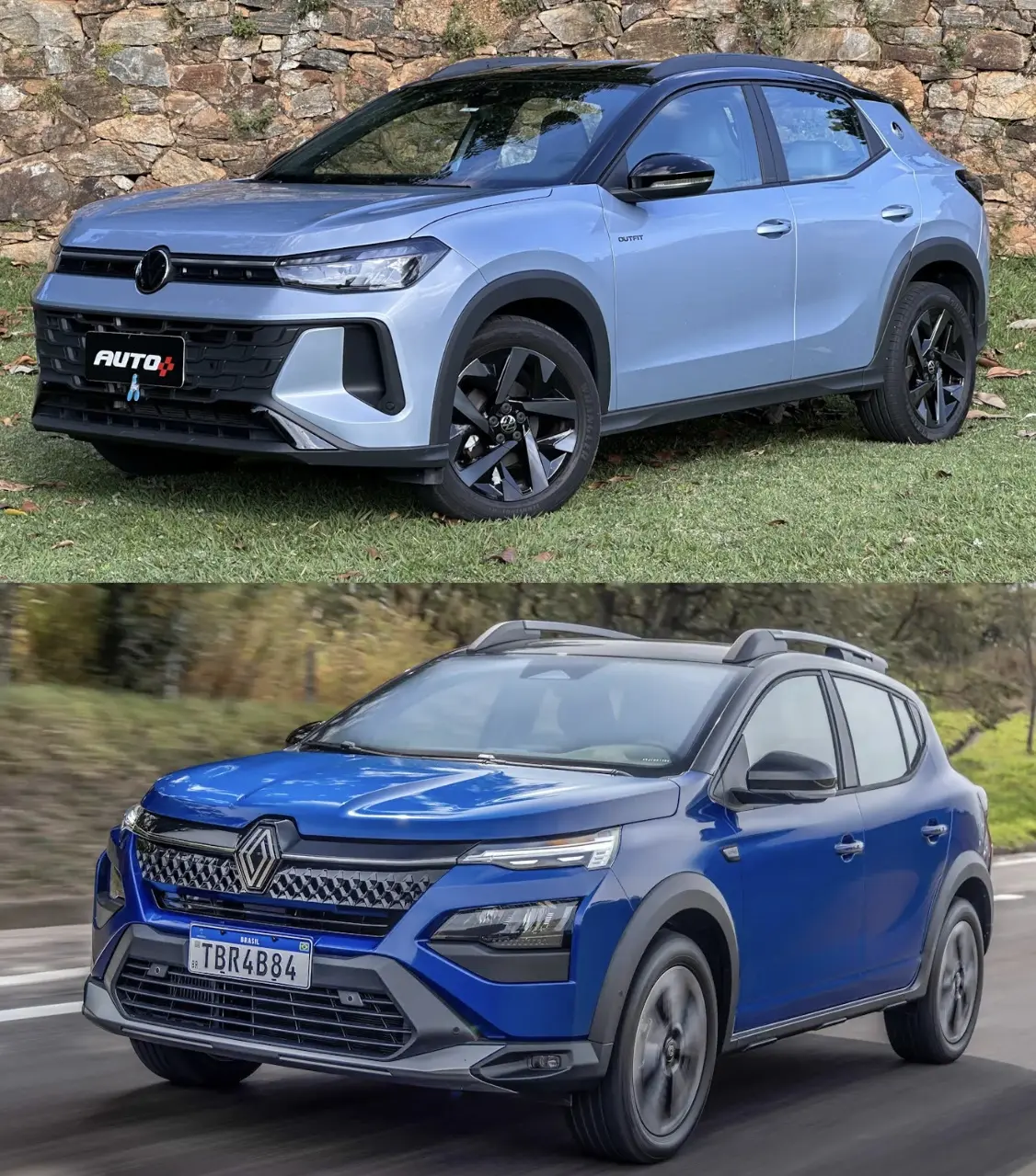 Renault Kardian azul e Volkswagen Tera azul