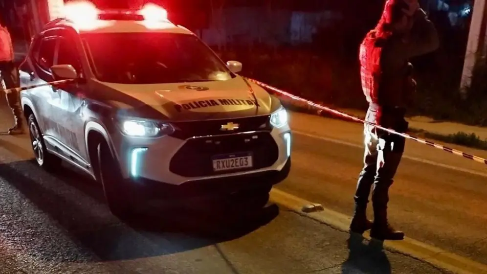 viatura da polícia militar que atendeu atropelamento na Sc-370