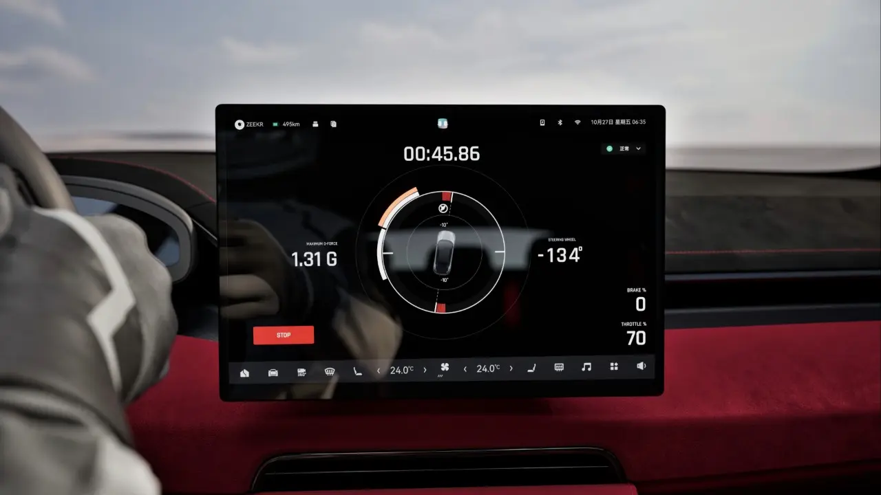 Multimídia do elétrico Zeekr 001 FR