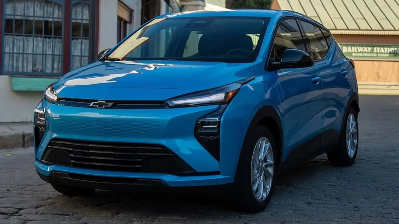 Chevrolet Bolt 2027 azul de frente