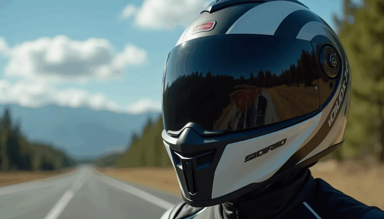 Capacete usado no sistema RiderDome ARAS