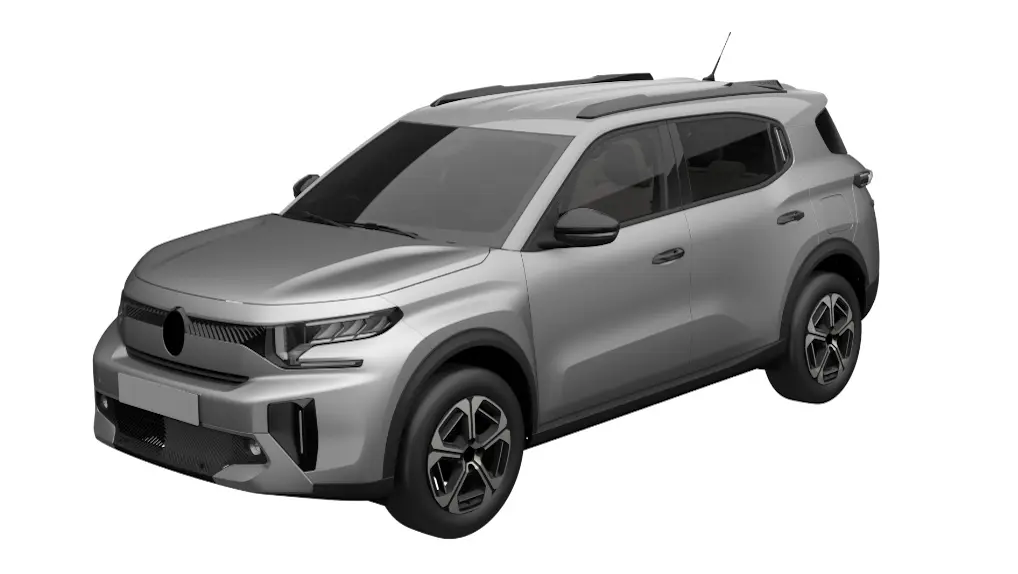 Citroën Aircross 2027 registrado no inpi de frente em preto e branco