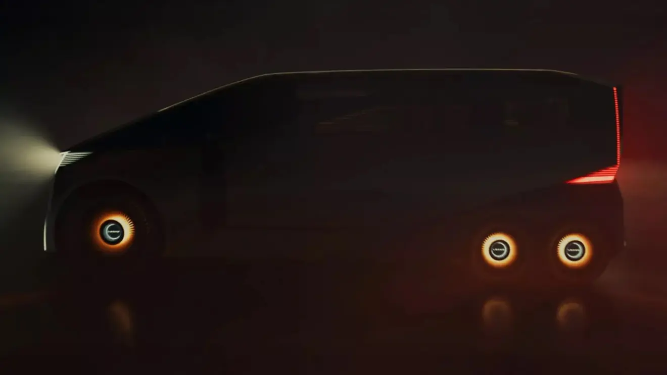 Lexus LS Concept vista de lado e com faróis e lanternas acesas