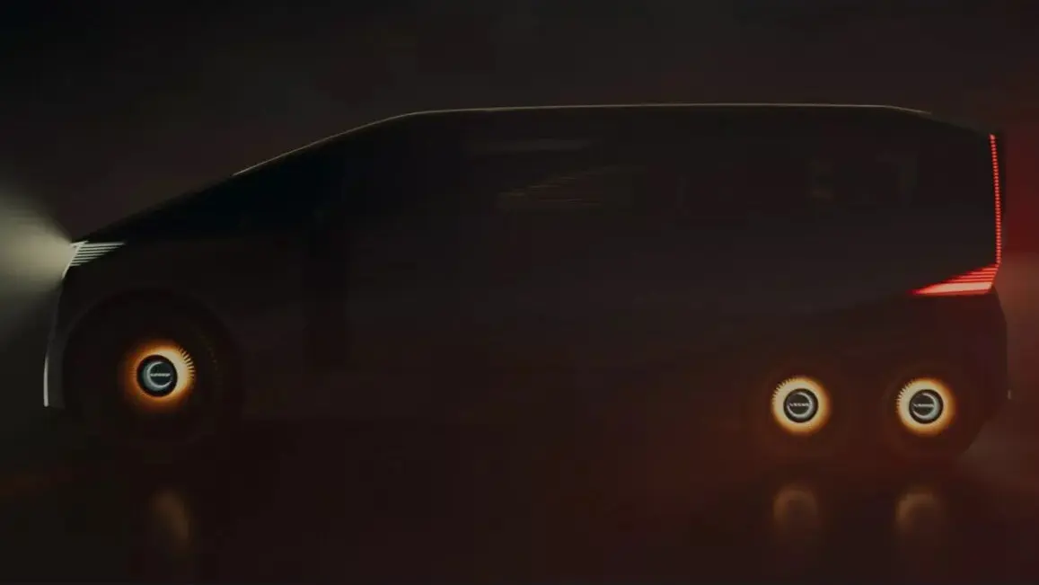 Lexus LS Concept vista de lado e com faróis e lanternas acesas