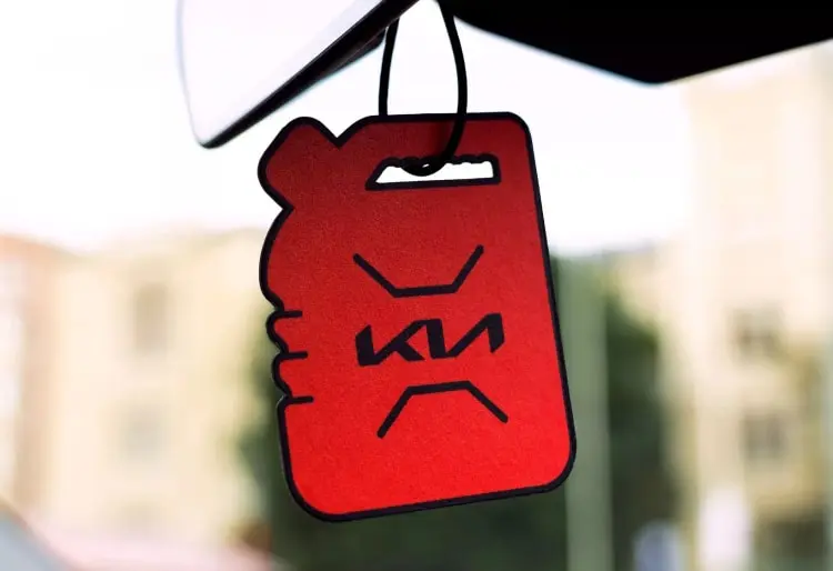 aromatizador da Kia com desenho de galão