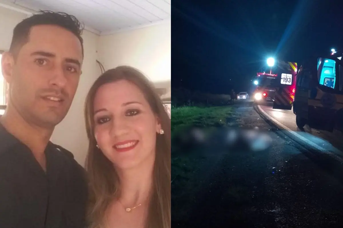 montagem de vítimas e acidente na BR-163