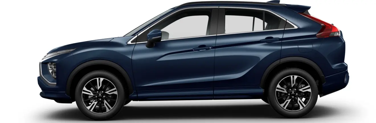 Mitsubishi Eclipse Cross HPE azul visto de lado