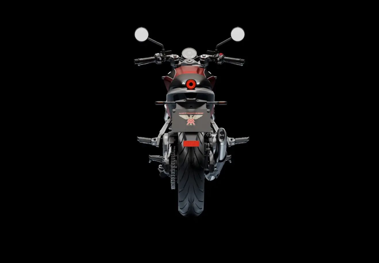 Moto Morini 3½ Sport vermelha parada de traseira 