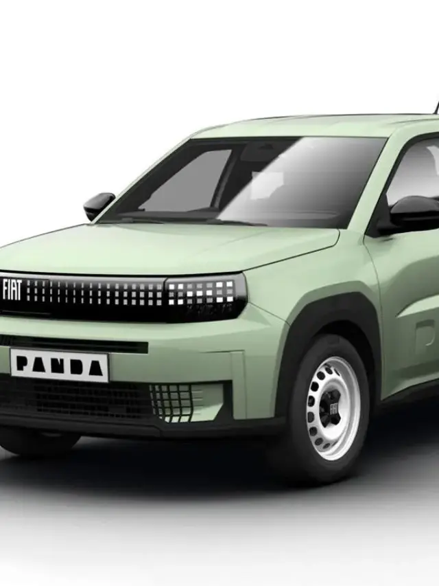 Fiat Grande Panda elétrico verde claro visto de frente