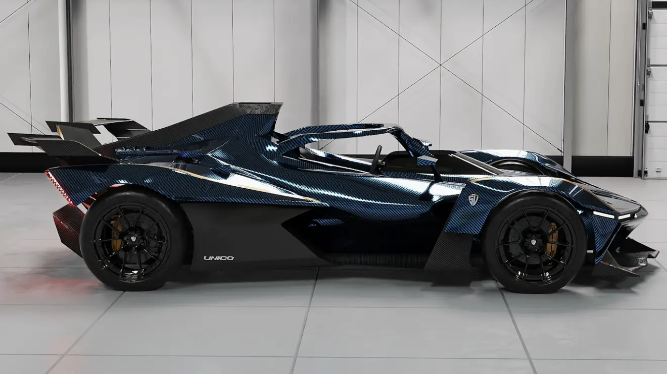 Esportivo Super Veloce Unico visto de lado