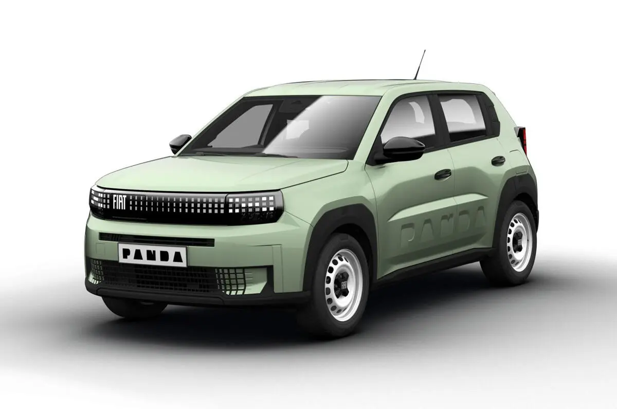 Fiat Grande Panda elétrico verde claro visto de frente