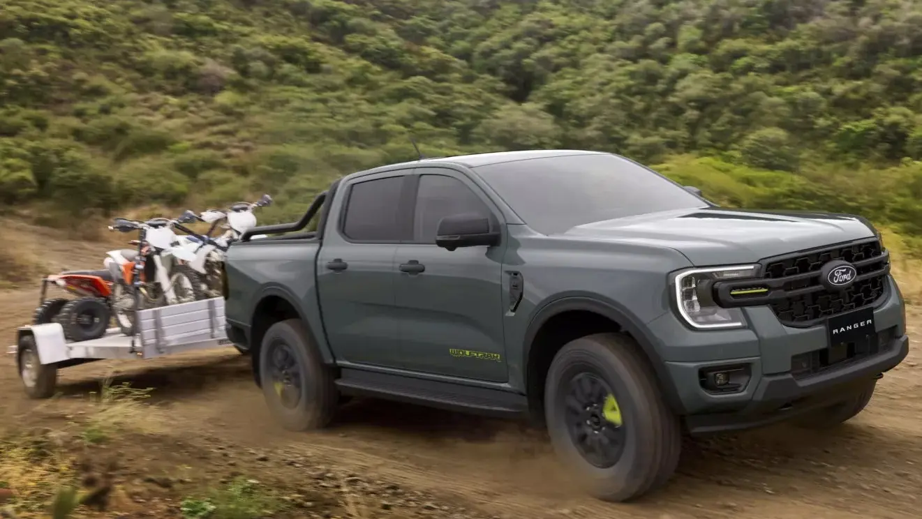Ford Ranger Wolftrak 2026 verde vista de frente