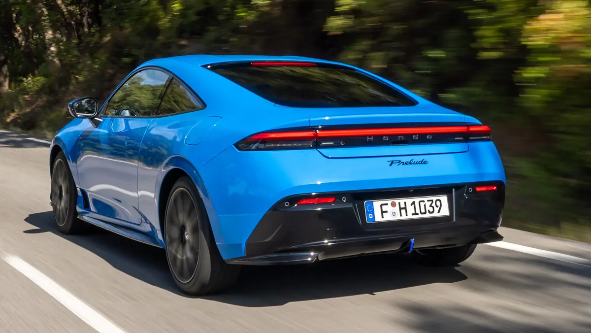 Honda Prelude azul de traseira