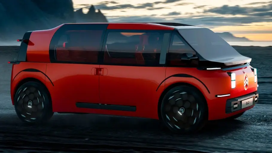 Citroën ELO laranja visto de lado