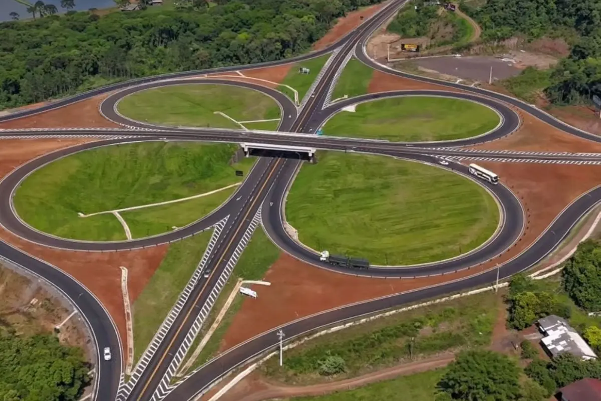 elevado entre BR-282 e BR-258 visto de cima