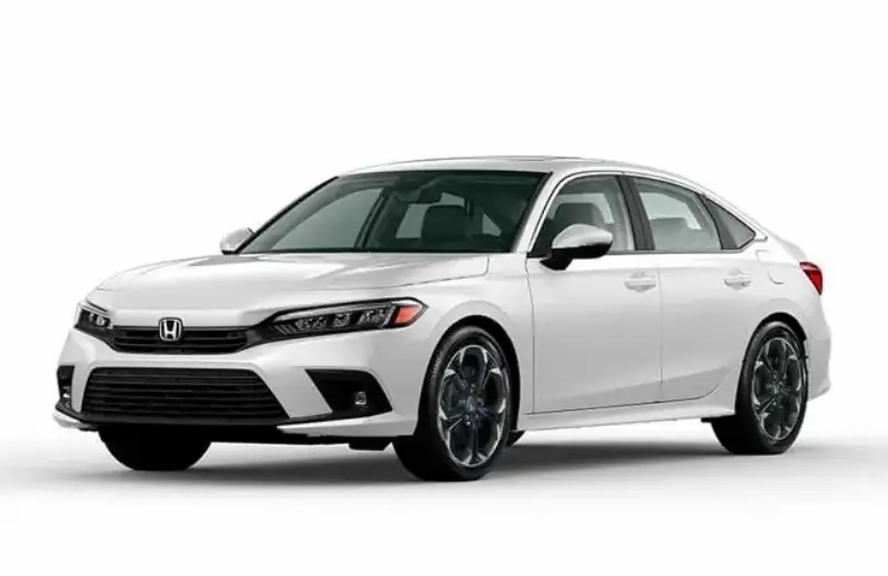 Honda Civic a combustão branco visto de frente