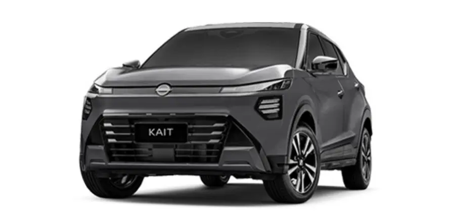 Nissan Kait Sense Plus cinza visto de frente