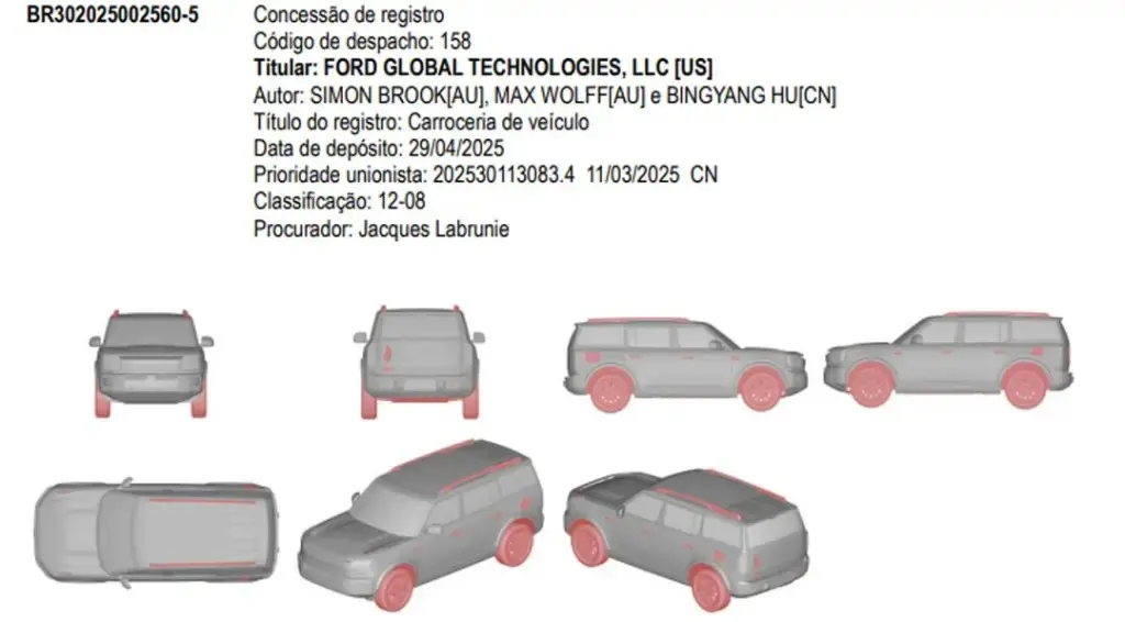 Registro de patente do Ford Bronco elétrico