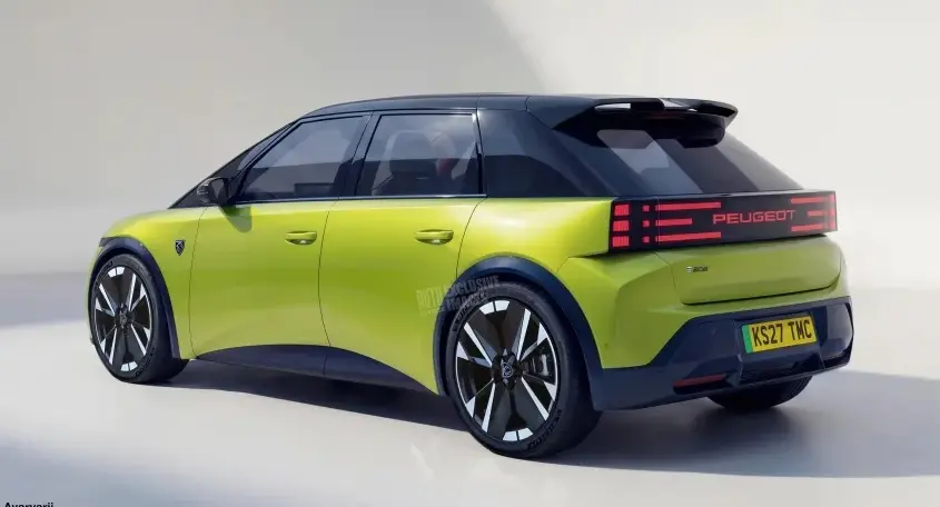 Imagem de projeção do novo Peugeot 208 de traseira