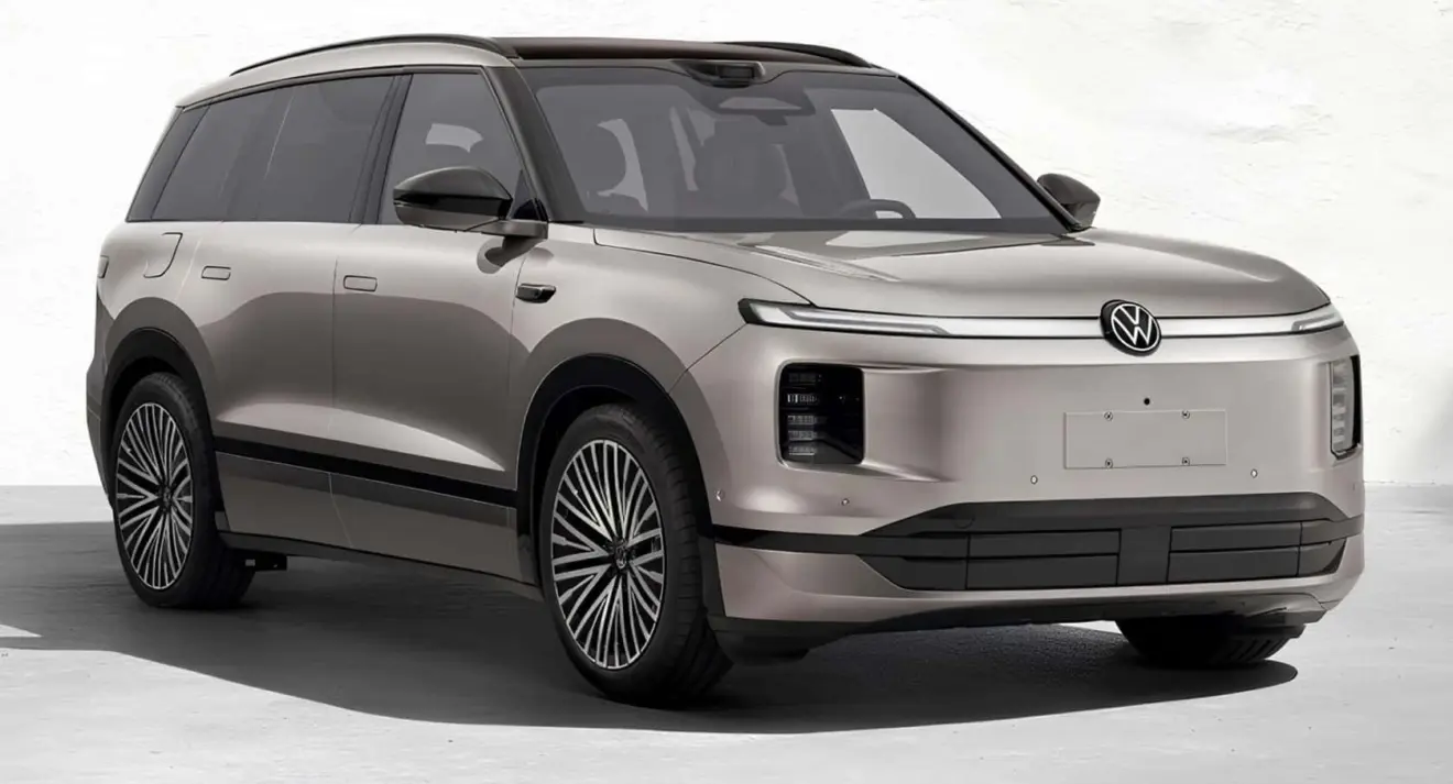 Novo SUV da Volkswagen, ID.9X Era, prata parado de frente