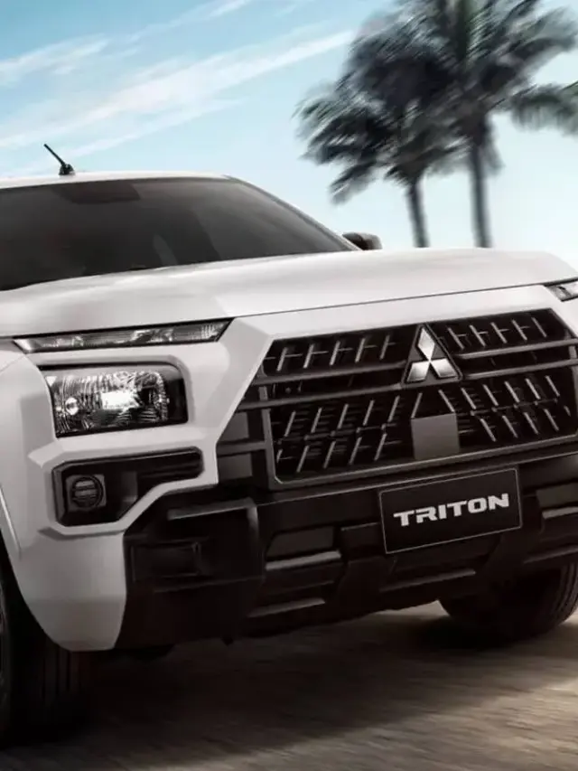 Mitsubishi Triton Street branca em movimento