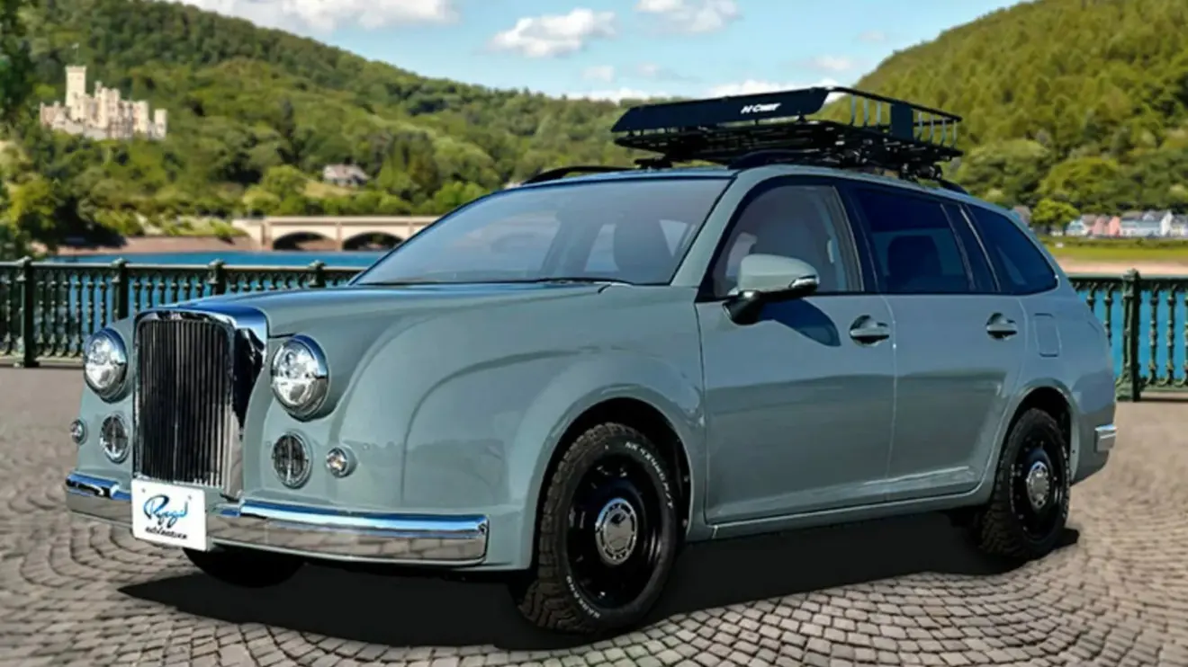 Mitsuoka Ryugi Wagon Adventure azul visto de lado