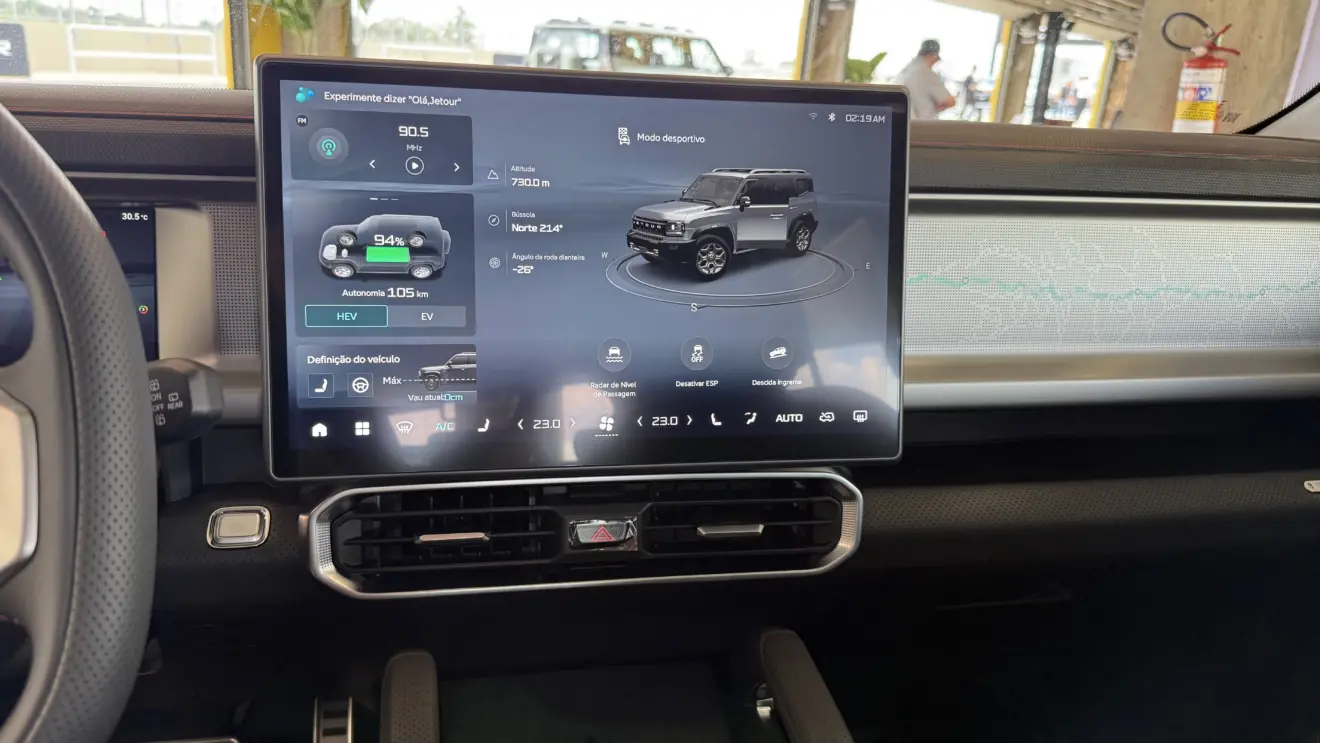 Central multimídia ligada do Jetour T2