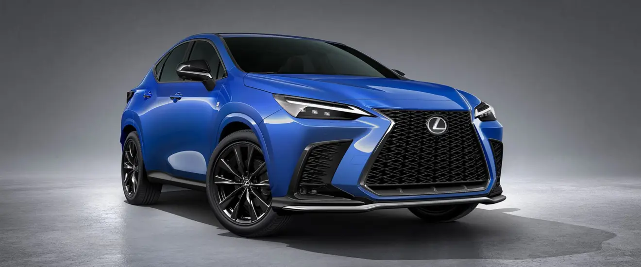 Lexus NX 350h F-Sport azul visto de frente